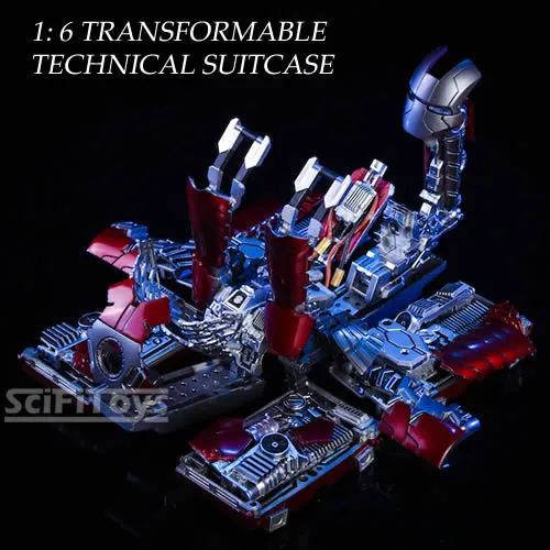 1:6 Iron Man 2 - Tony Stark Custom Mark V 5 Transformable Technical Suitcase Diorama