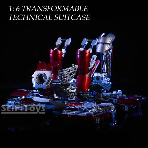 1:6 Iron Man 2 - Tony Stark Custom Mark V 5 Transformable Technical Suitcase Diorama