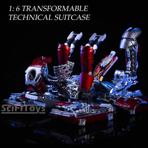 1:6 Iron Man 2 - Tony Stark Custom Mark V 5 Transformable Technical Suitcase Diorama