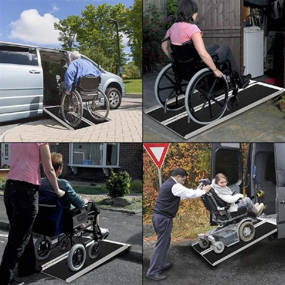 3-5 FT Non Skid Aluminum Portable Wheelchair Ramp