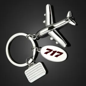 717 Flat Text Designed Suitcase Airplane Key Chains