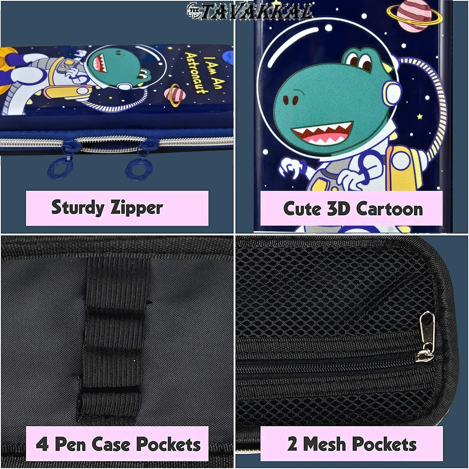 Aara Internationals orld EVA 3D Cover Large Capacity Pencil Case Compass with Compartments, School Supply Organizer for Students, Stationery Box, Cosmetic Zip Pouch