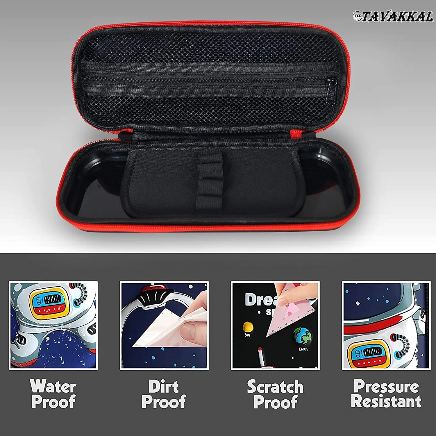 Aara Internationals orld EVA 3D Cover Large Capacity Pencil Case Compass with Compartments, School Supply Organizer for Students, Stationery Box, Cosmetic Zip Pouch