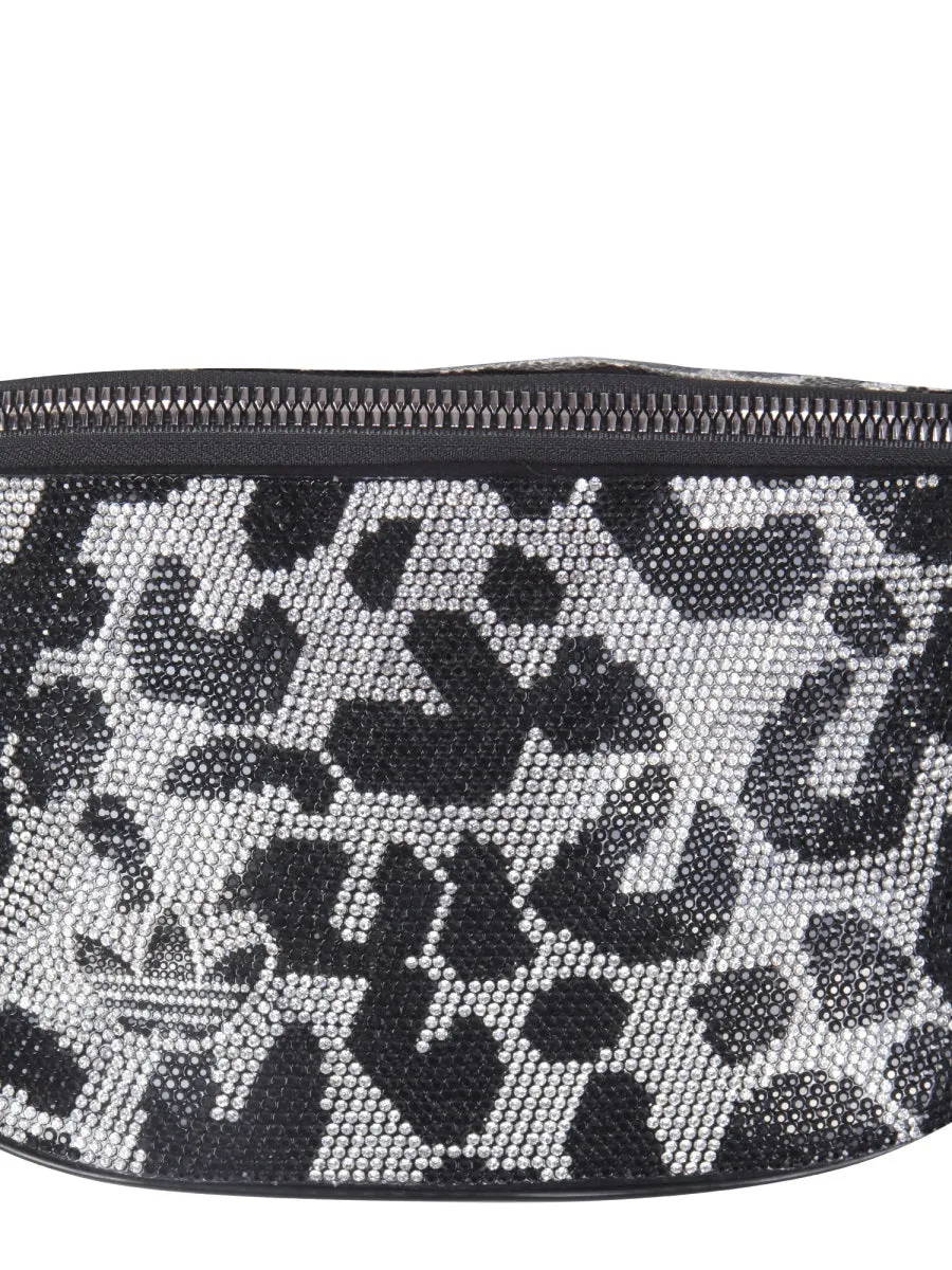 Adidas Rhinestone-Embellished Animal Print Belt Bag