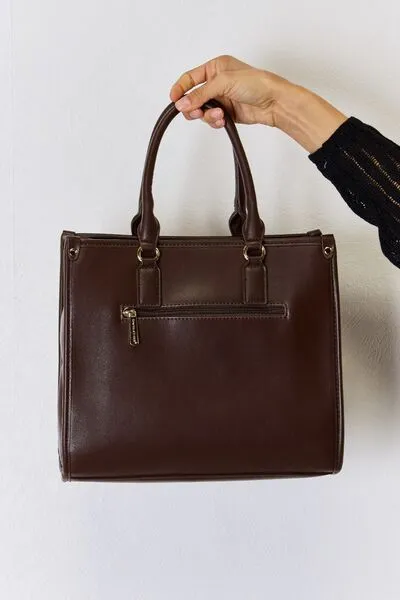 Argyle And Vegan Leather Brown Shoulder Bag