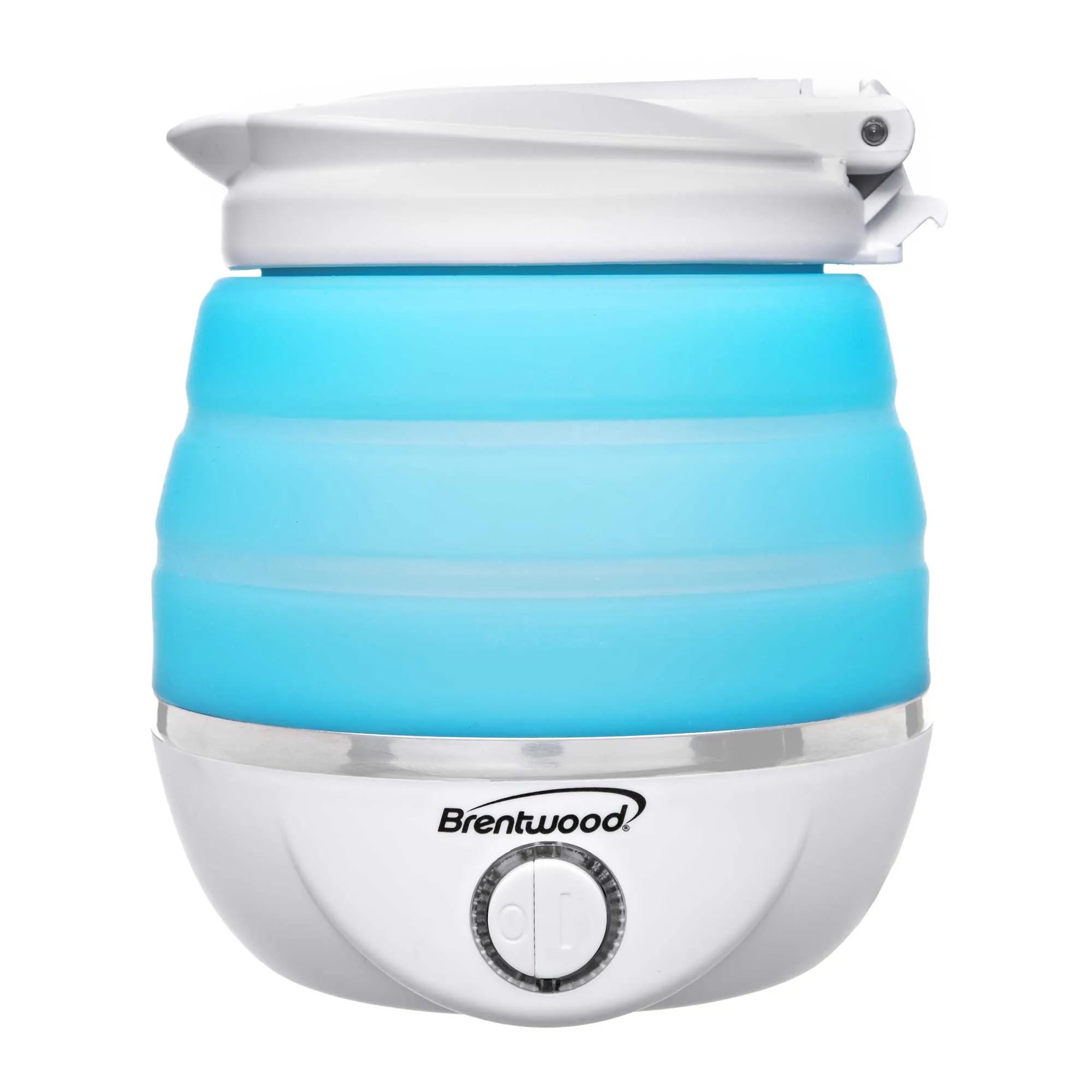 Brentwood KT-1508BL Dual Voltage 120/220v 0.8L Collapsible Travel Kettle, Blue