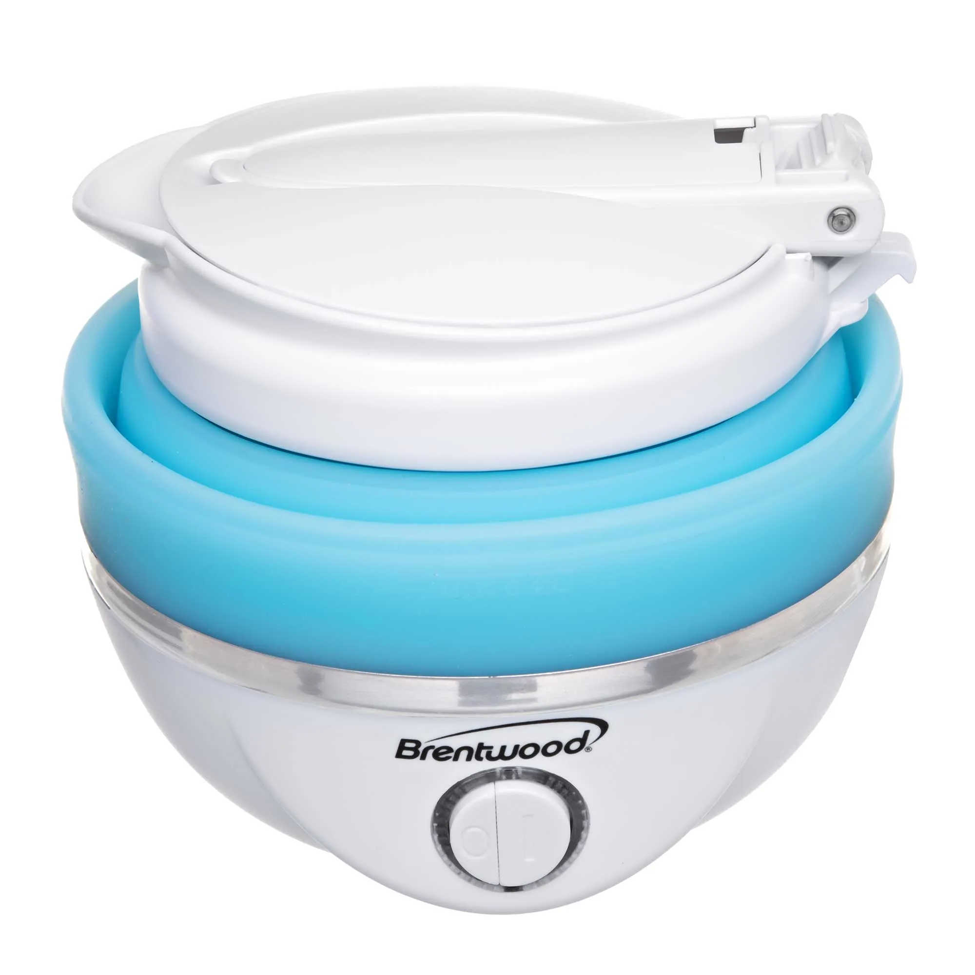 Brentwood KT-1508BL Dual Voltage 120/220v 0.8L Collapsible Travel Kettle, Blue