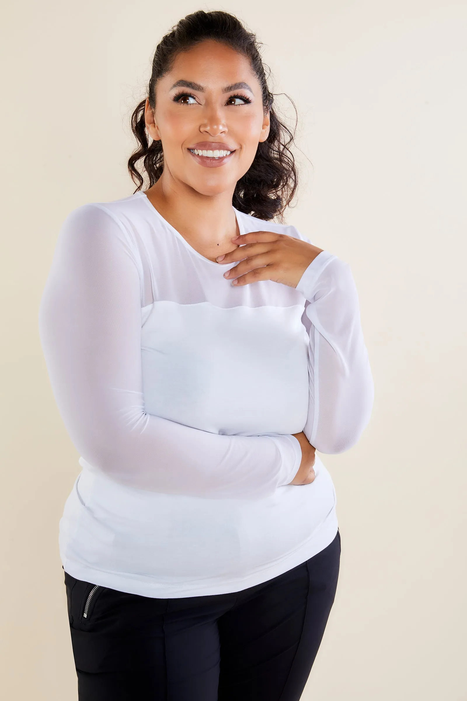 Budah Mesh Viscose Top