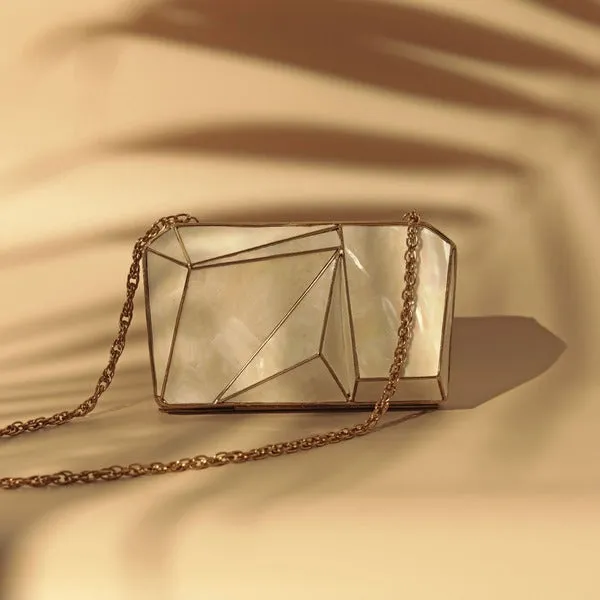 Bushra 3D Mother of Pearl Clutch