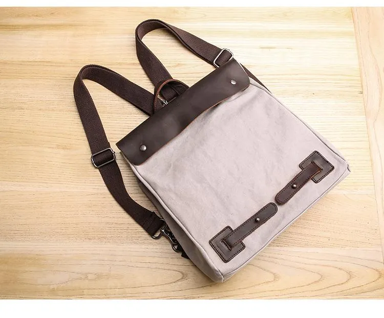 Canvas Leather Mens Womens Small 13'' School Backpack College Backpack for Men