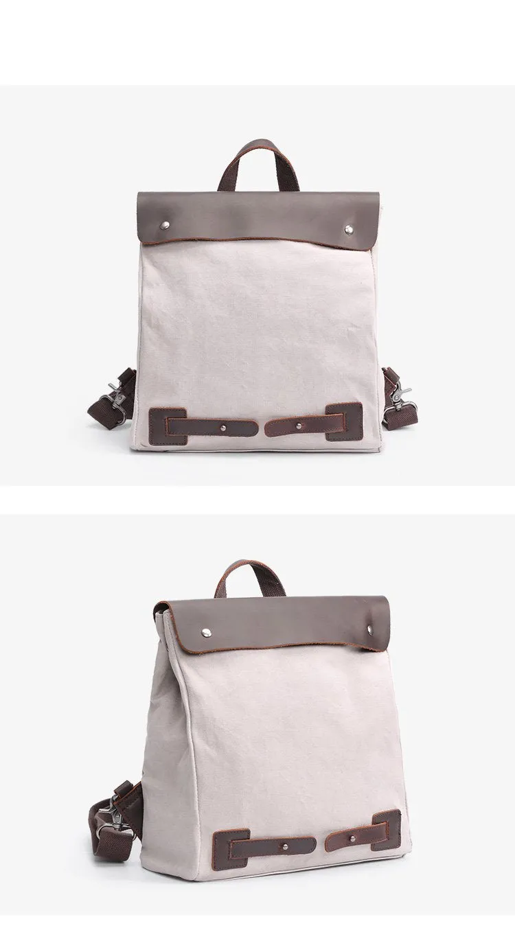 Canvas Leather Mens Womens Small 13'' School Backpack College Backpack for Men