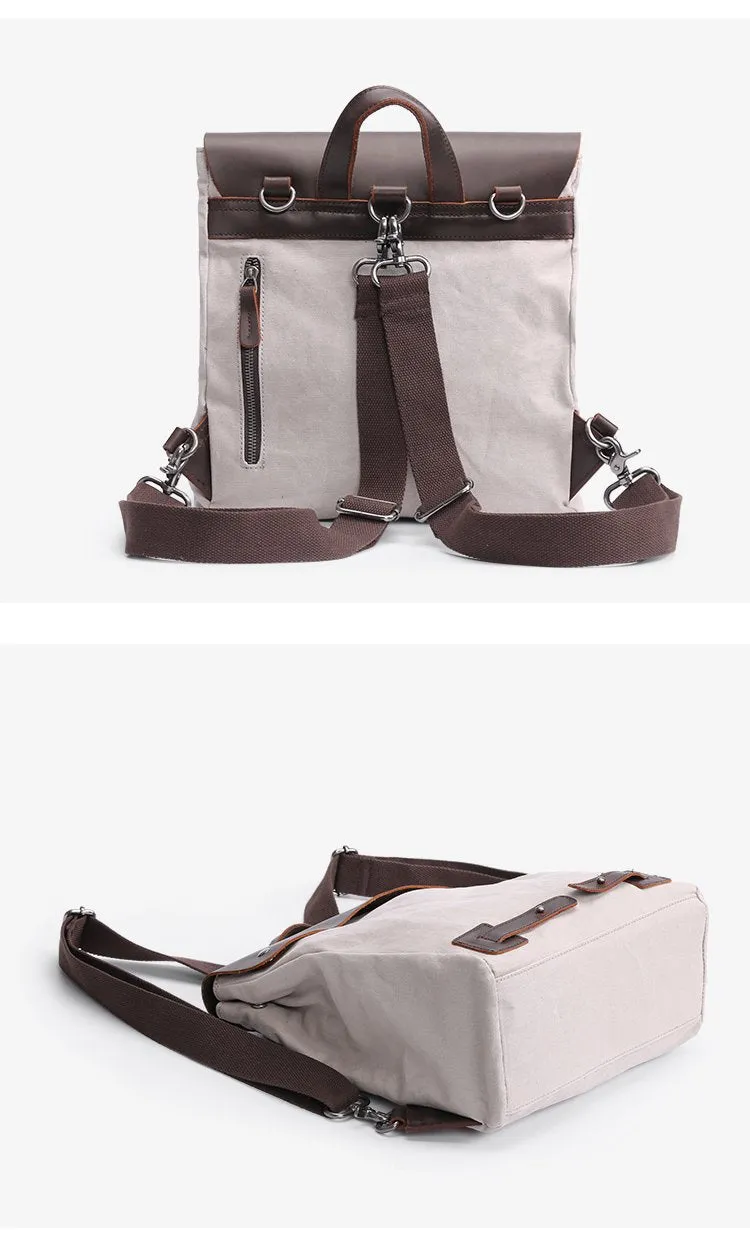 Canvas Leather Mens Womens Small 13'' School Backpack College Backpack for Men