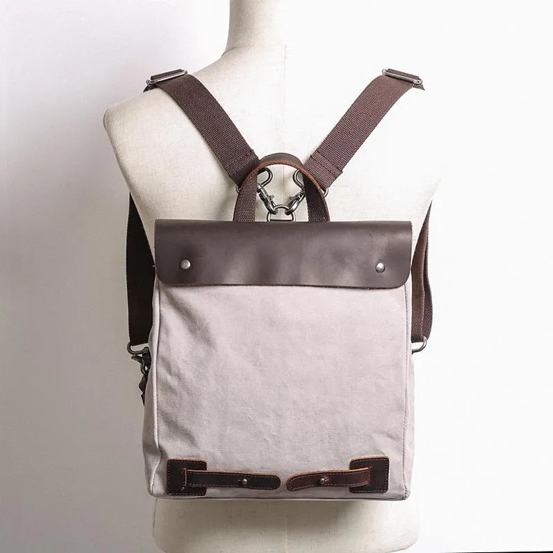 Canvas Leather Mens Womens Small 13'' School Backpack College Backpack for Men