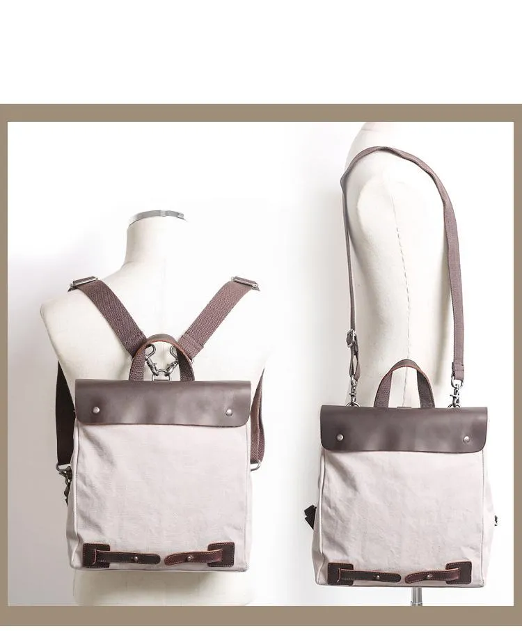Canvas Leather Mens Womens Small 13'' School Backpack College Backpack for Men