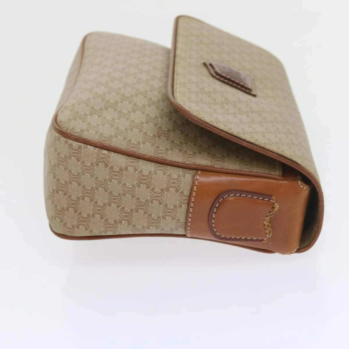 CELINE Macadam Canvas Clutch Bag 2Set Beige Brown Auth bs9341