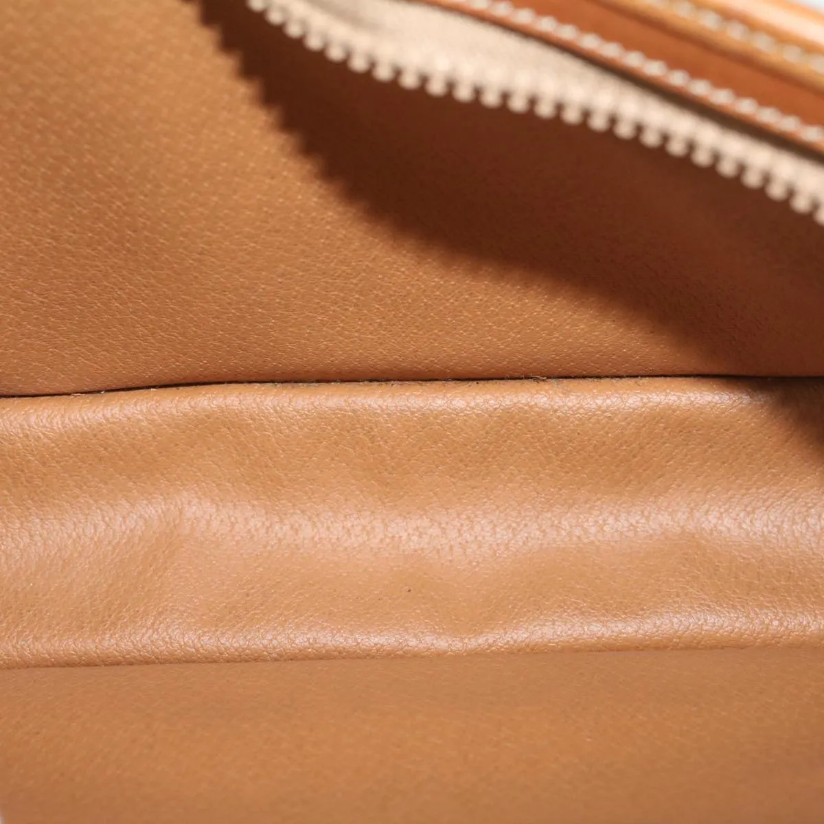 CELINE Macadam Canvas Clutch Bag PVC Leather Brown Auth ki3653