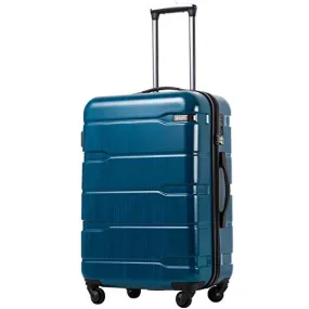 Coolife Luggage Expandable PC ABS - TSA lock - Caribbean Blue