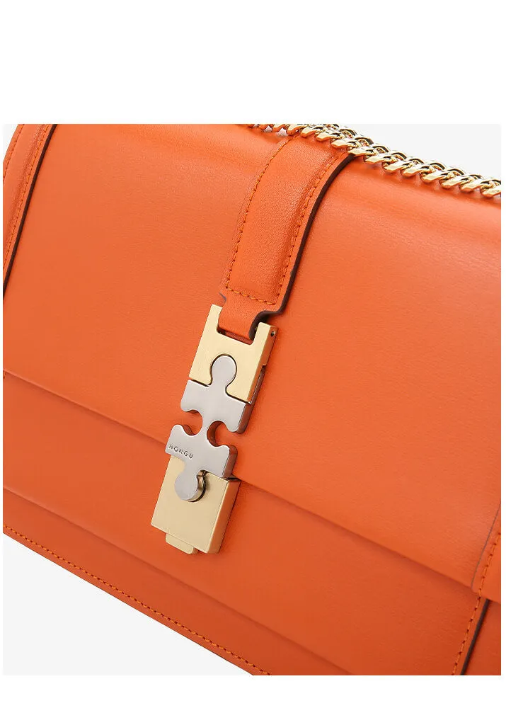 Cross Chain Leather Crossbody Bag