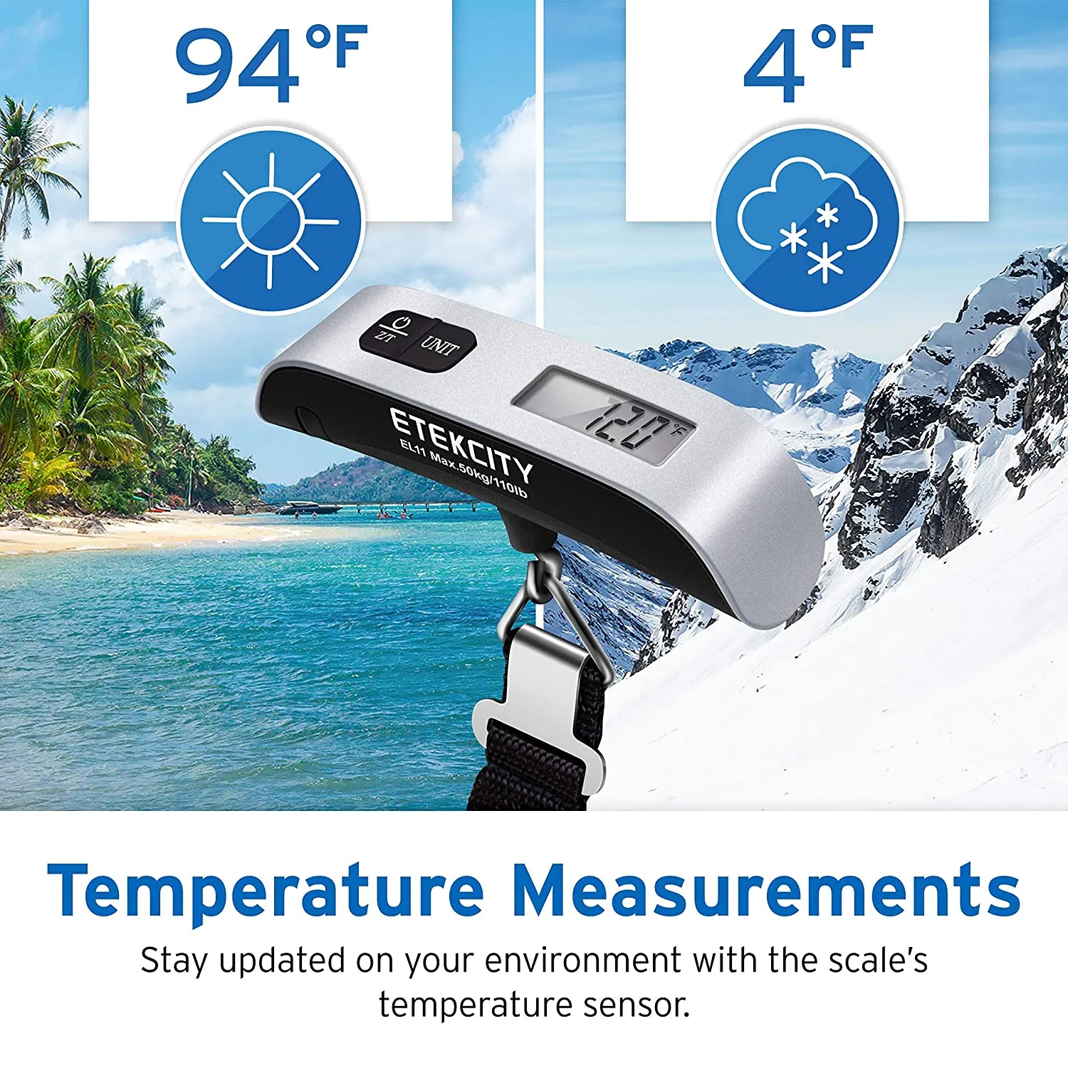 Etekcity Luggage Scale Digital Portable Handheld Suitcase Weight for Travel