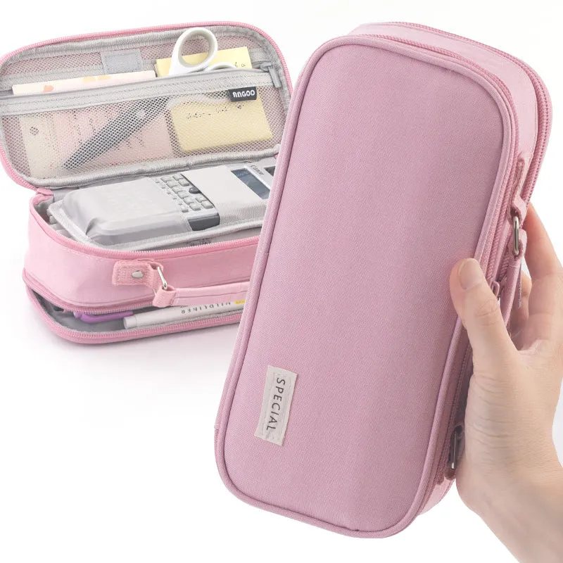 Extra-Large Multilayer Canvas Pencil Case Pouch
