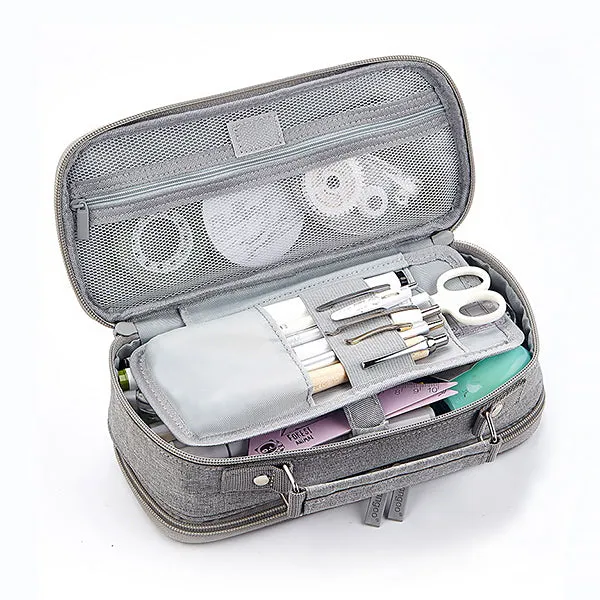 Extra-Large Multilayer Canvas Pencil Case Pouch