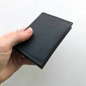 Fold Leather Bifold Card Wallet in Black or Tan