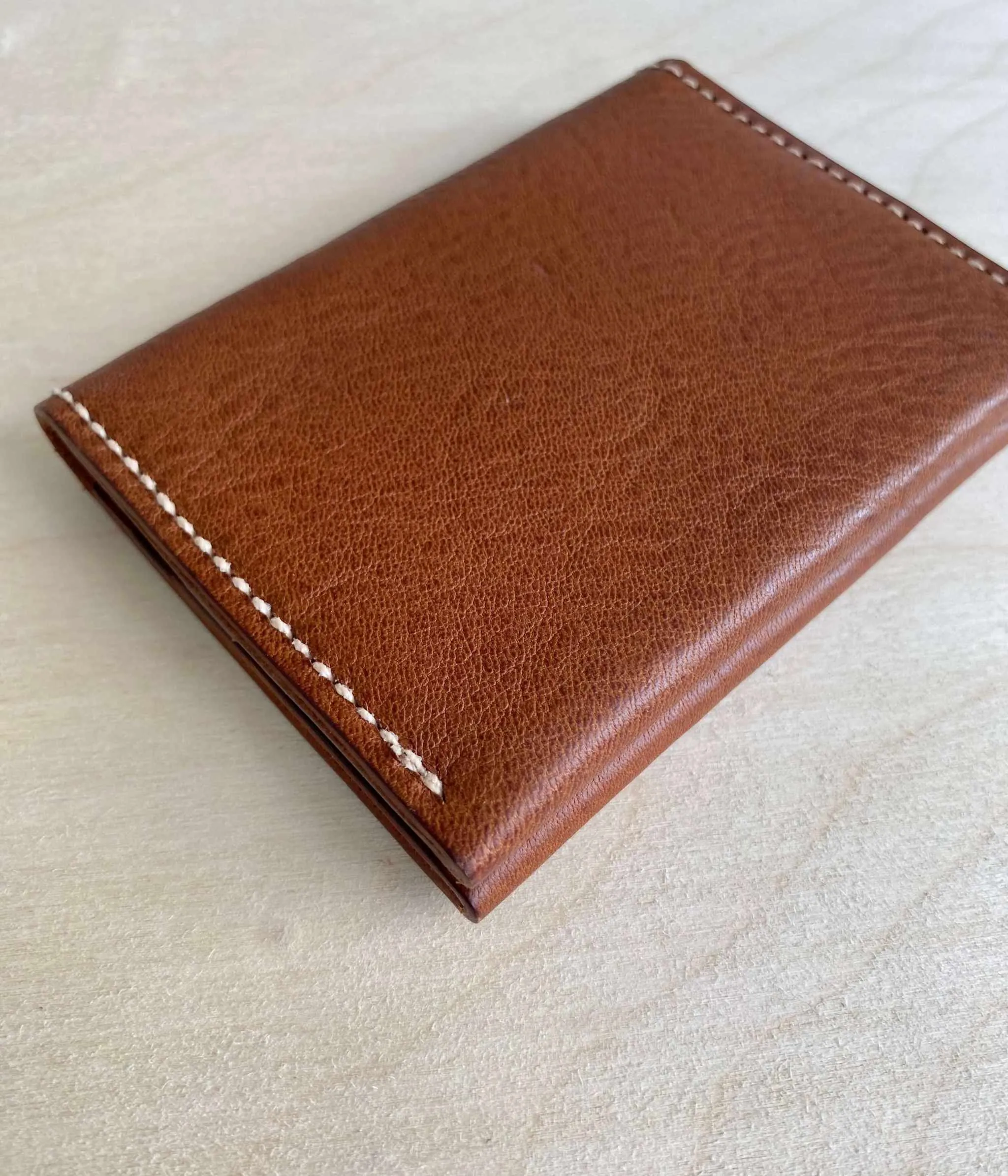 Fold Leather Bifold Card Wallet in Black or Tan