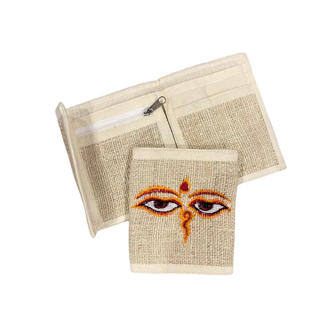 Hemp Bi-Fold Wallet - Buddha Eyes