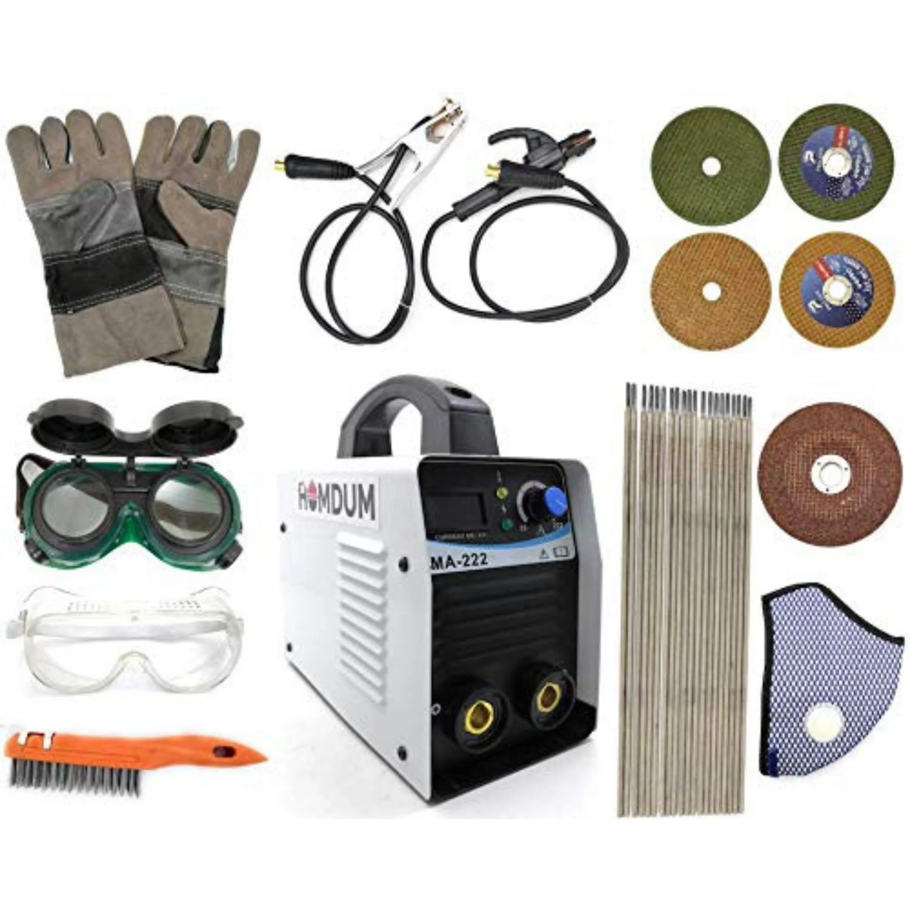 Homdum Portable Inverter Welding Machine (IGBT) ARC 220 Amps in a Compact Suitcase with Cable, Holder, safety gloves and Complete Accessories Combo Offer with 6 Month Warranty.