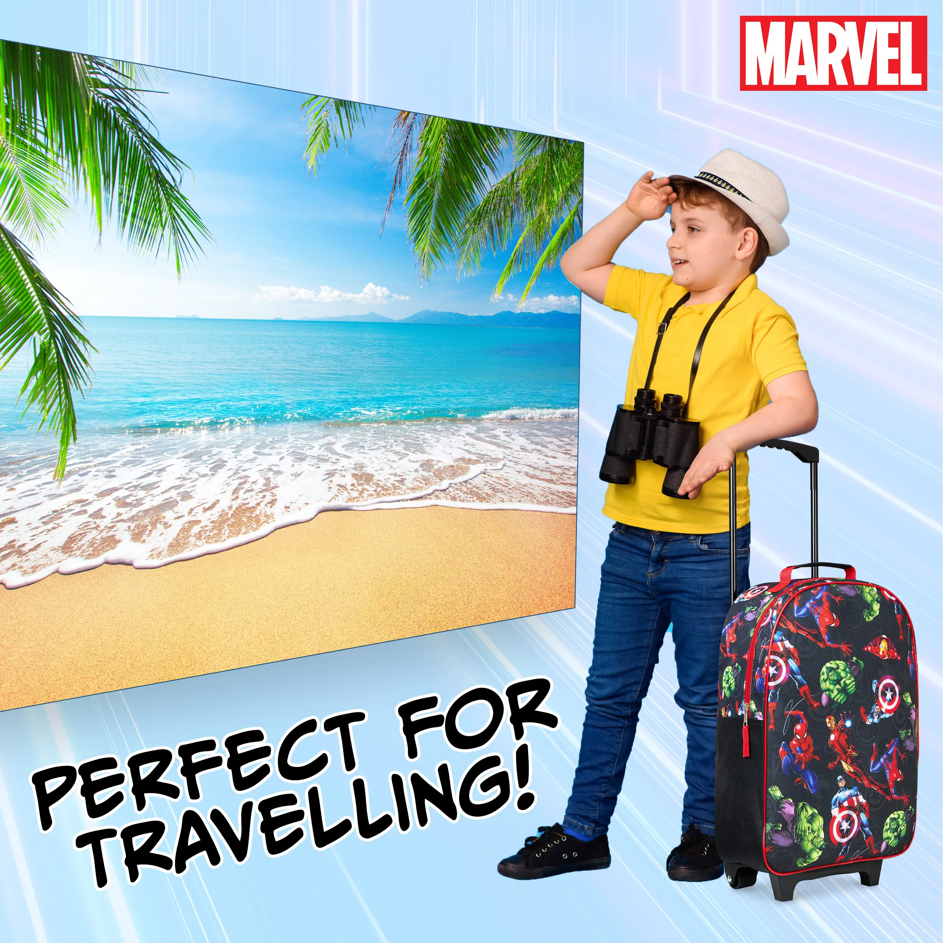 Marvel Suitcase for Boys Carry On Avengers Travel Bag with Wheels