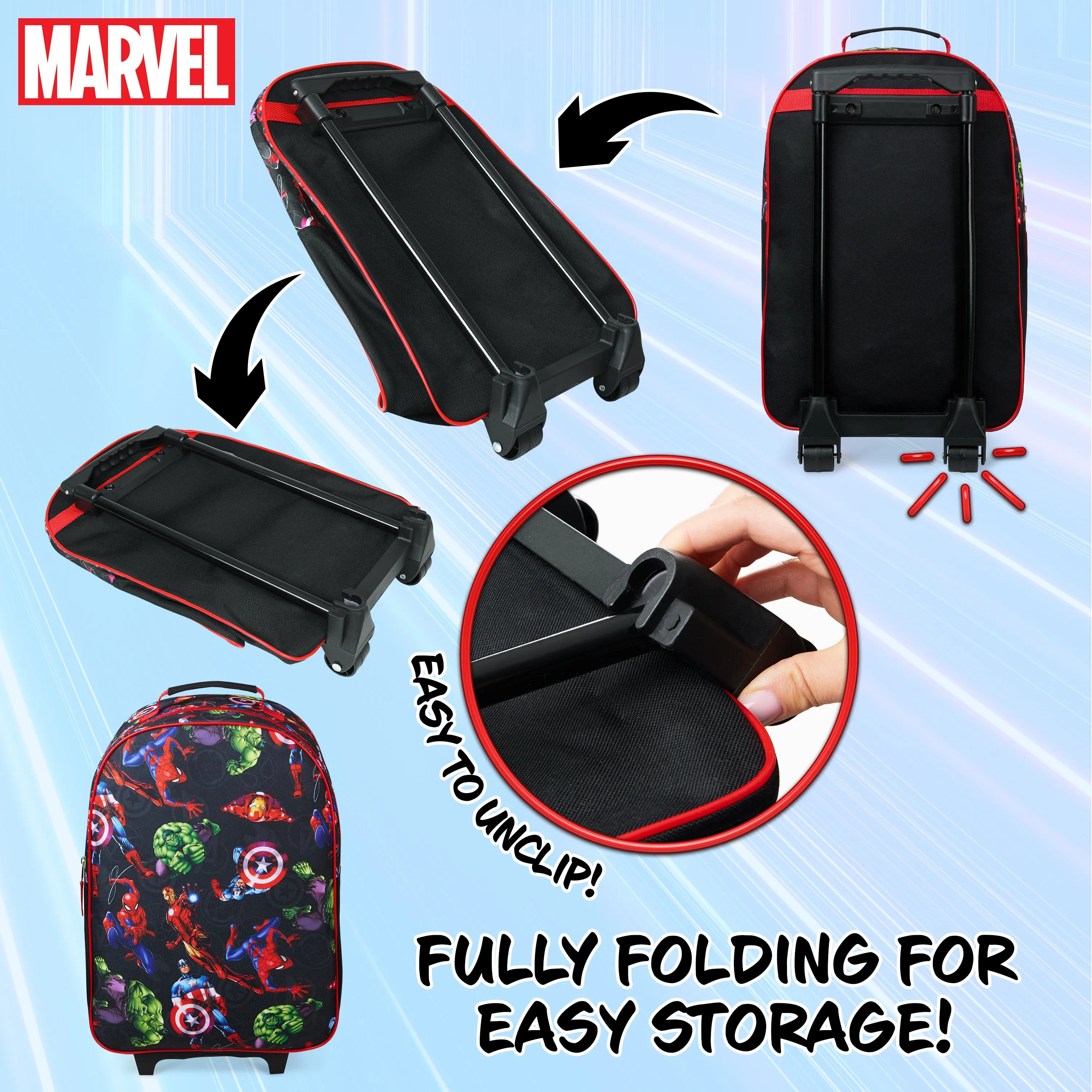 Marvel Suitcase for Boys Carry On Avengers Travel Bag with Wheels
