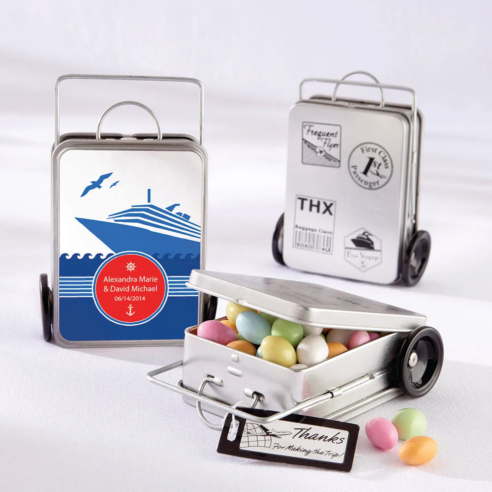 Miles of Memories Suitcase Favor Tins (Set of 12) (Personalization Available)
