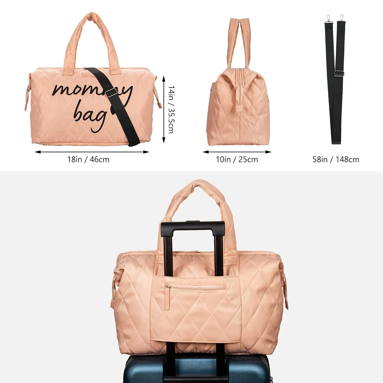 Mommy Bag for Hospital - Pink Handwritten