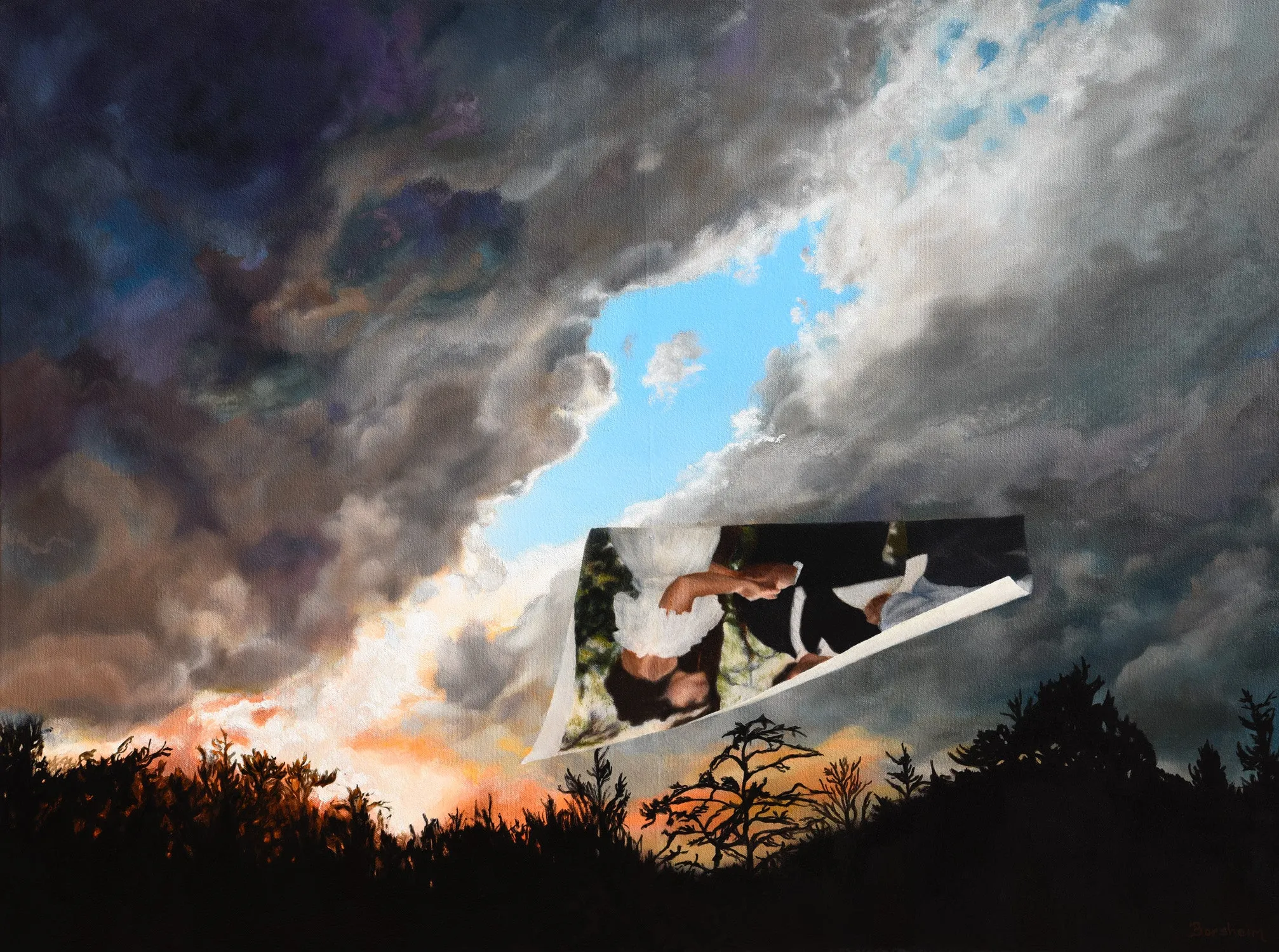 New Year's Eve Oil Painting