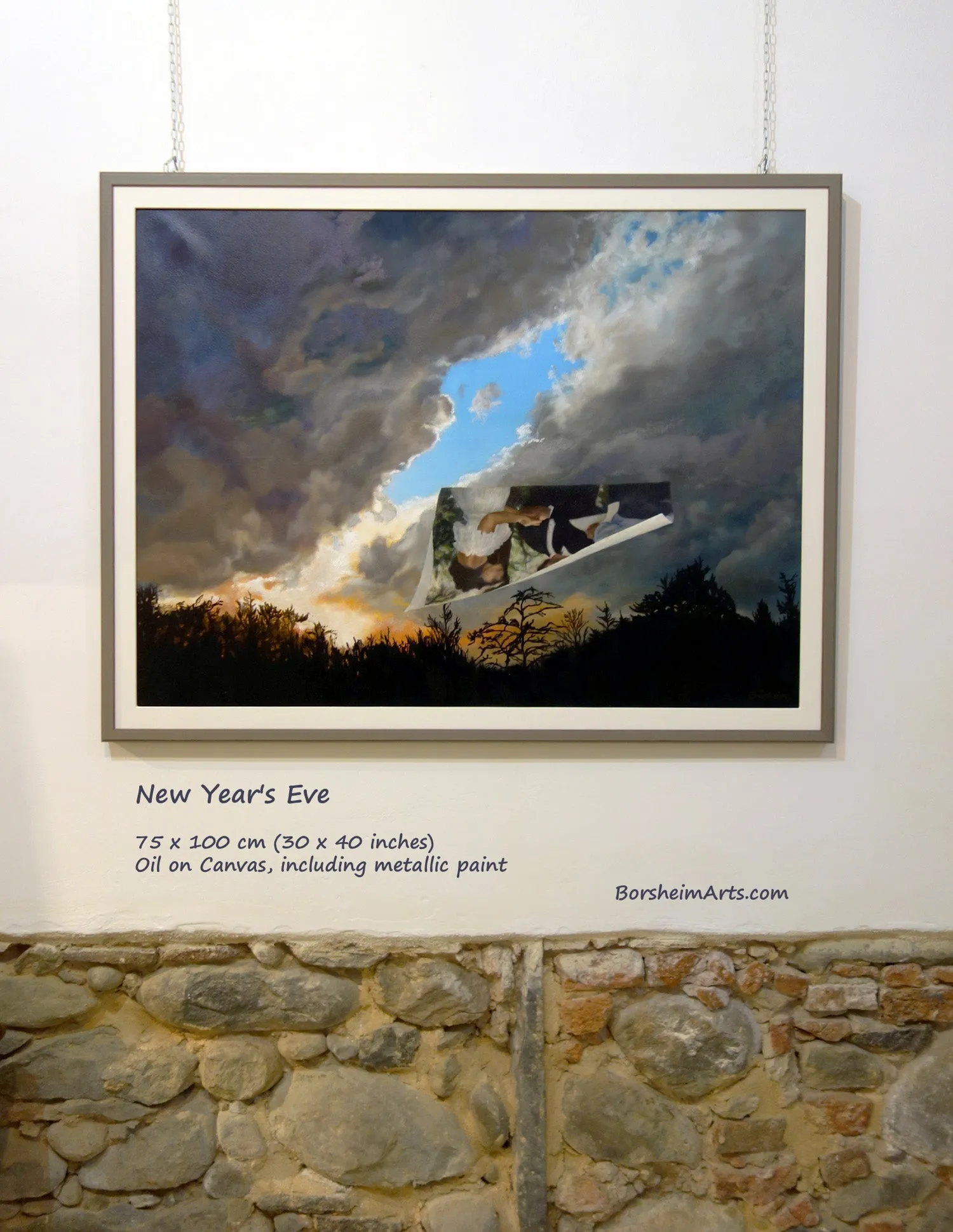 New Year's Eve Oil Painting