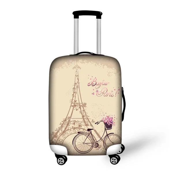 Paris French Eiffel Tower Luggage Covers Apply to 18 - 30 Inch Trolley Case Elastic Suitcase Protective Cover