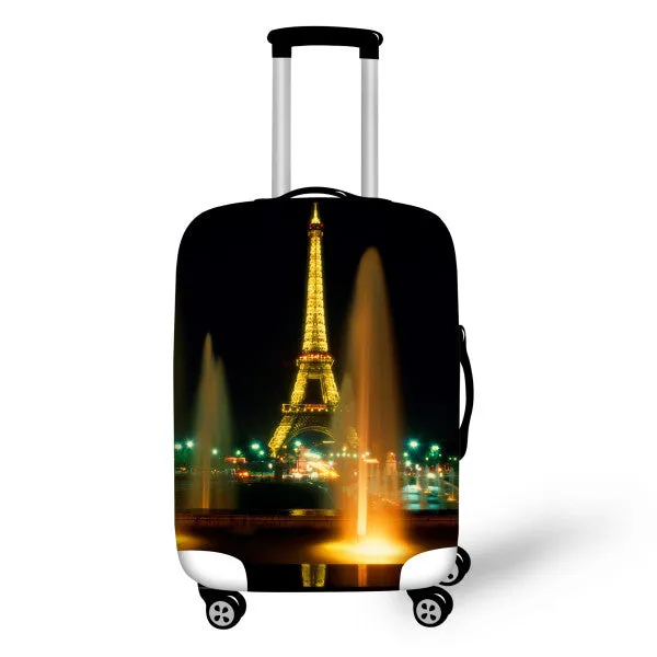 Paris French Eiffel Tower Luggage Covers Apply to 18 - 30 Inch Trolley Case Elastic Suitcase Protective Cover