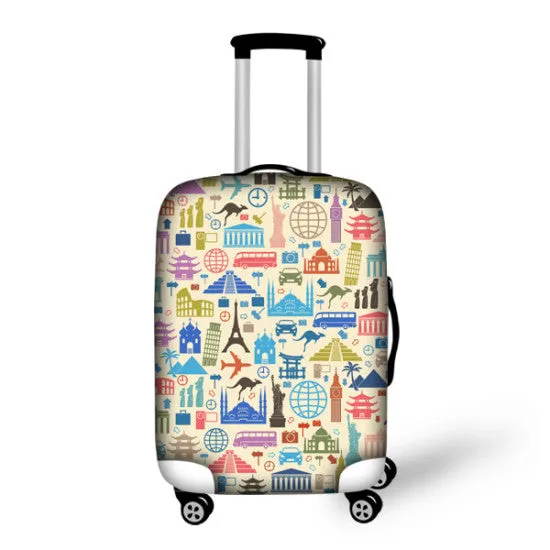 Paris French Eiffel Tower Luggage Covers Apply to 18 - 30 Inch Trolley Case Elastic Suitcase Protective Cover