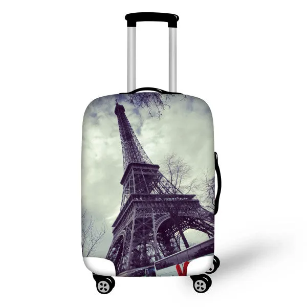 Paris French Eiffel Tower Luggage Covers Apply to 18 - 30 Inch Trolley Case Elastic Suitcase Protective Cover