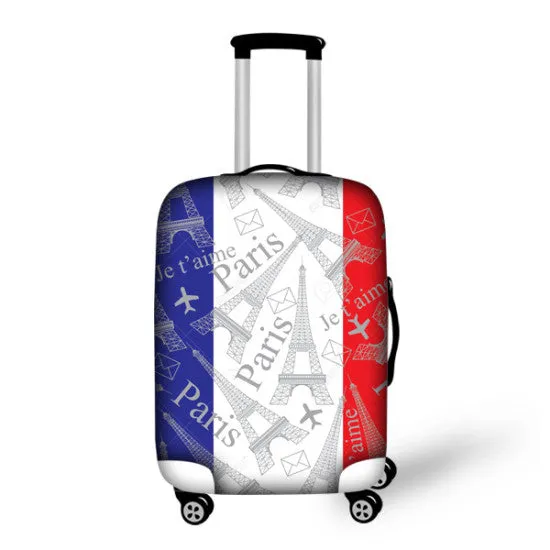 Paris French Eiffel Tower Luggage Covers Apply to 18 - 30 Inch Trolley Case Elastic Suitcase Protective Cover