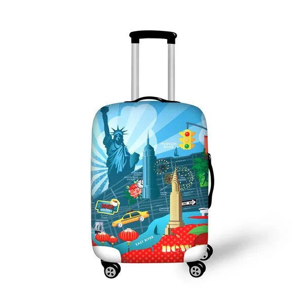 Paris French Eiffel Tower Luggage Covers Apply to 18 - 30 Inch Trolley Case Elastic Suitcase Protective Cover