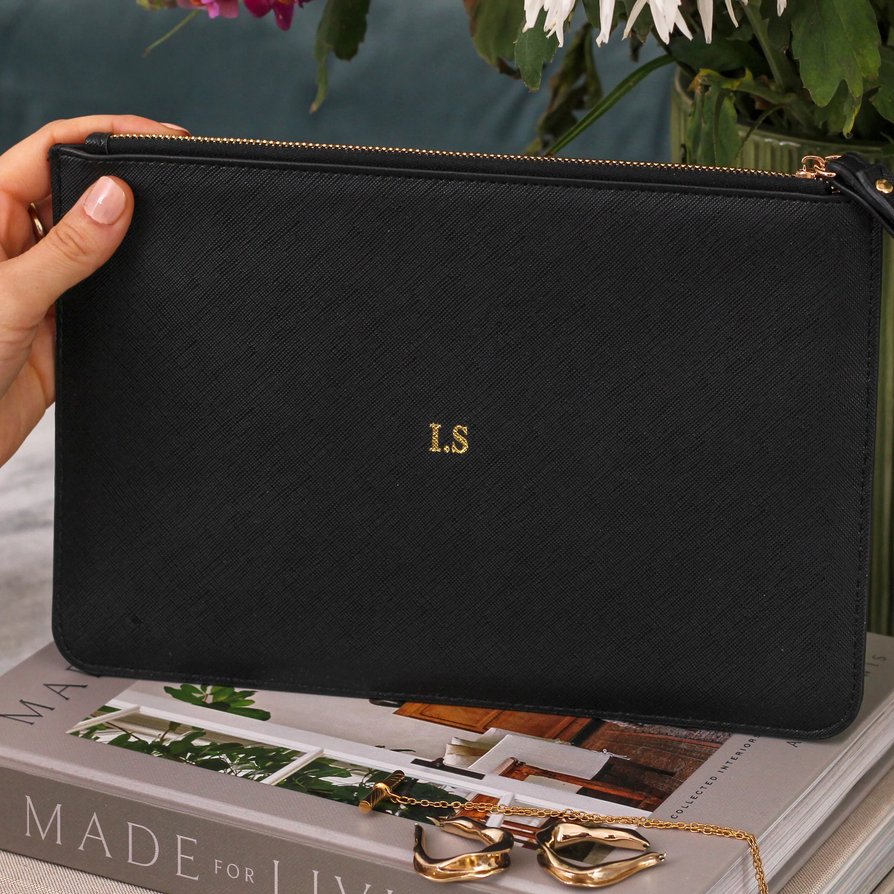Personalised Clutch Accessories Bag Travel Gift For Her