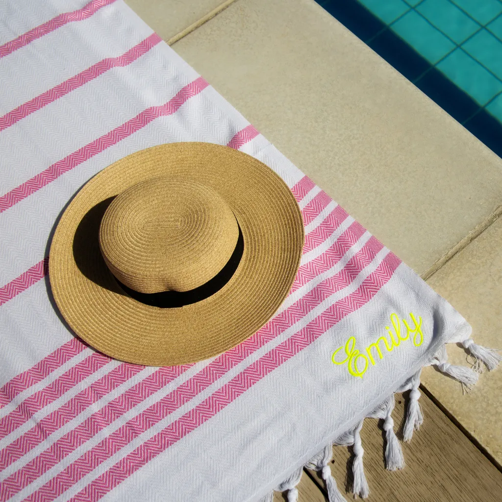 Personalised Hamam Beach Towel in Orange