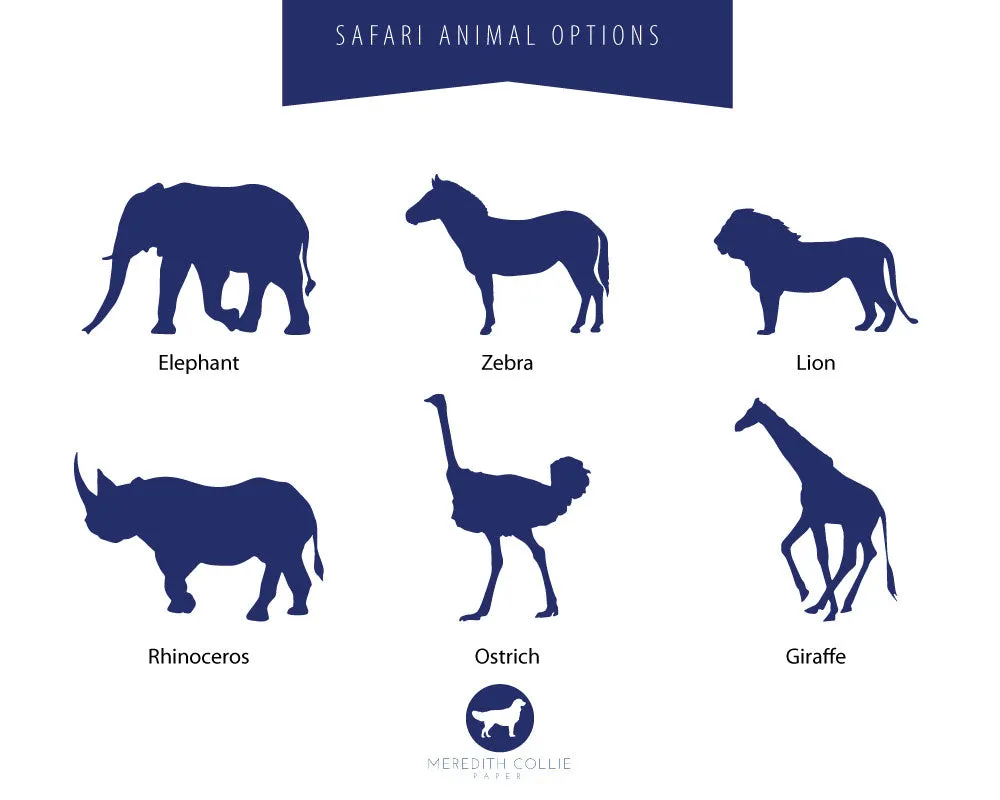 Personalized Safari Animal Silhouette Pencil Pouch