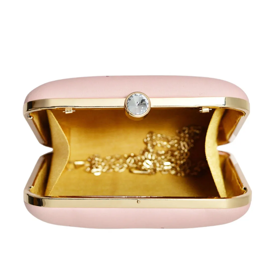 Pink Based Red Birds Printed Clutch
