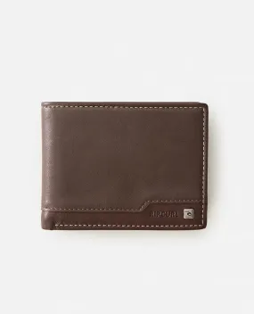 Ridge PU All Day Wallet in Brown & Tan