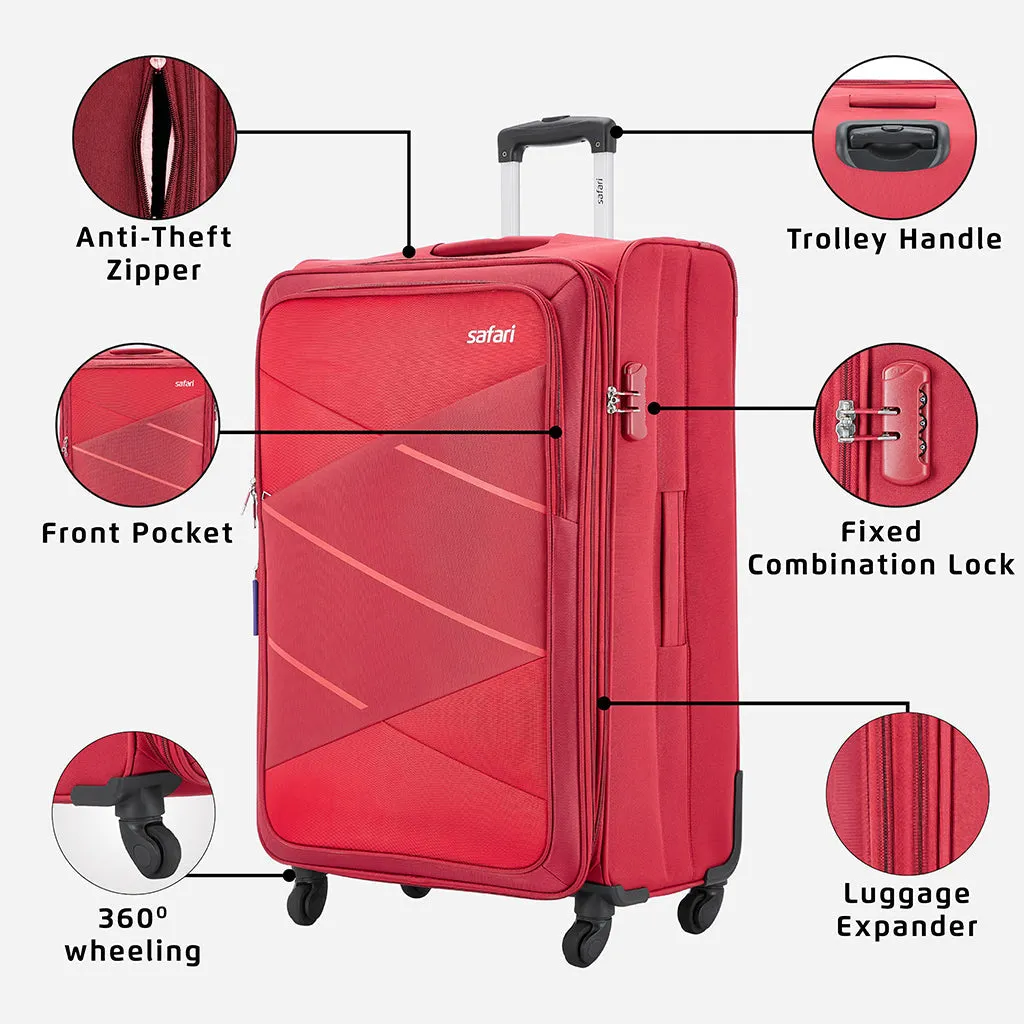 Safari Avenue Soft luggage with Anti-theft Zipper Suitcase