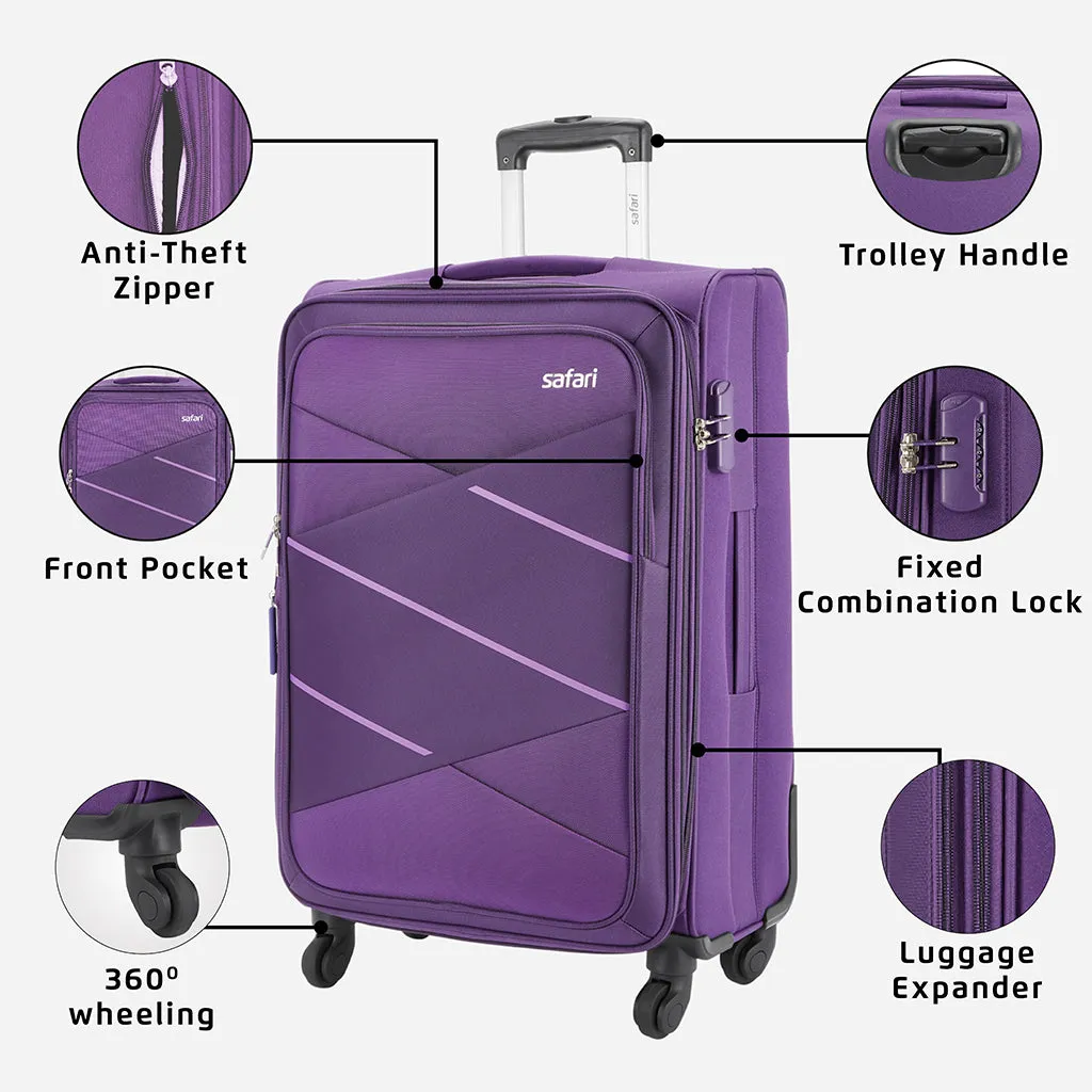 Safari Avenue Soft luggage with Anti-theft Zipper Suitcase