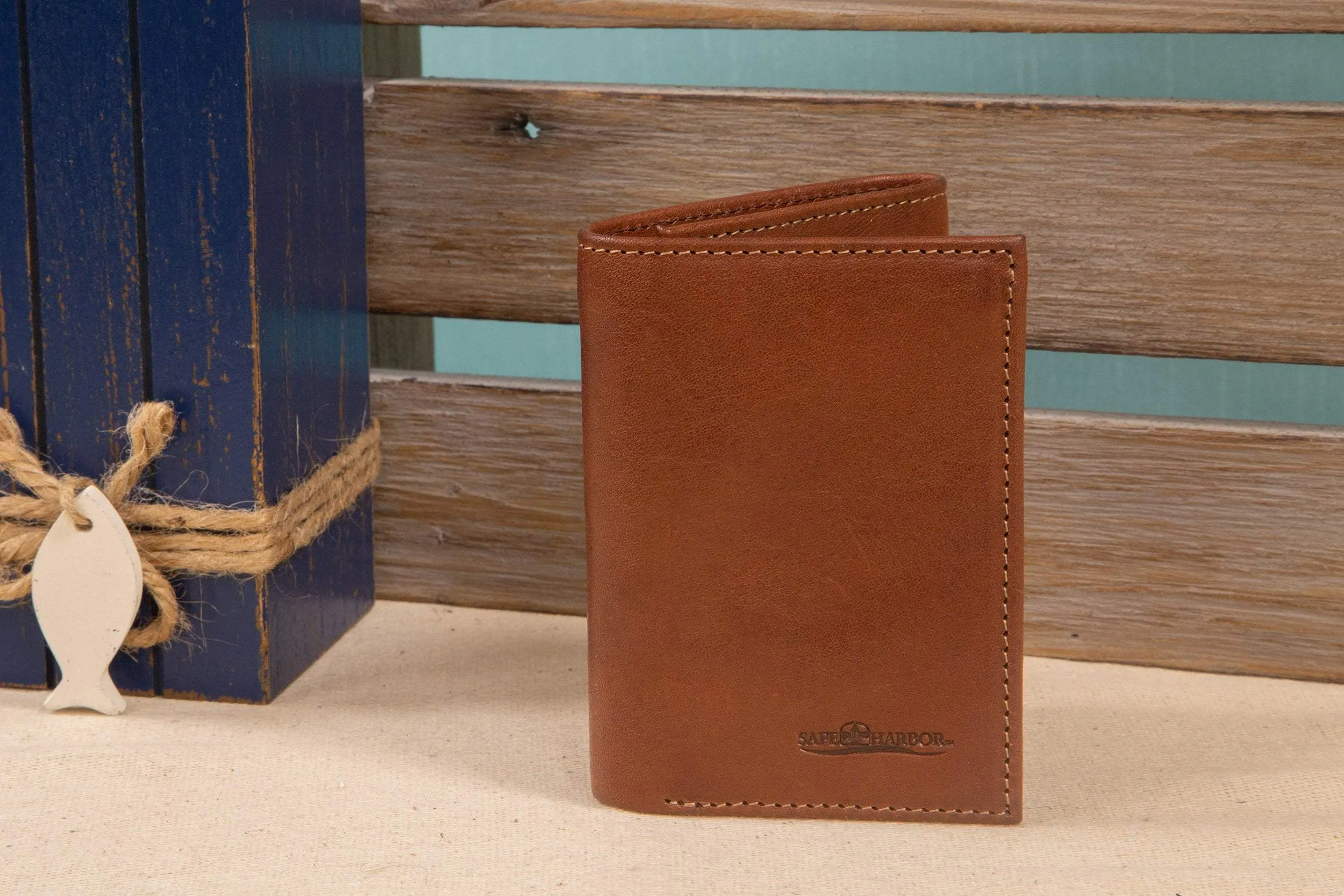Safe Harbor Mens RFID Wallet - RFID Secure Trifold Wallet with ID Window