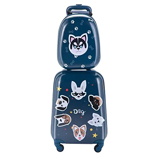 Sandinrayli 2 Pcs Kid Luggage Set, with Spinner Wheels